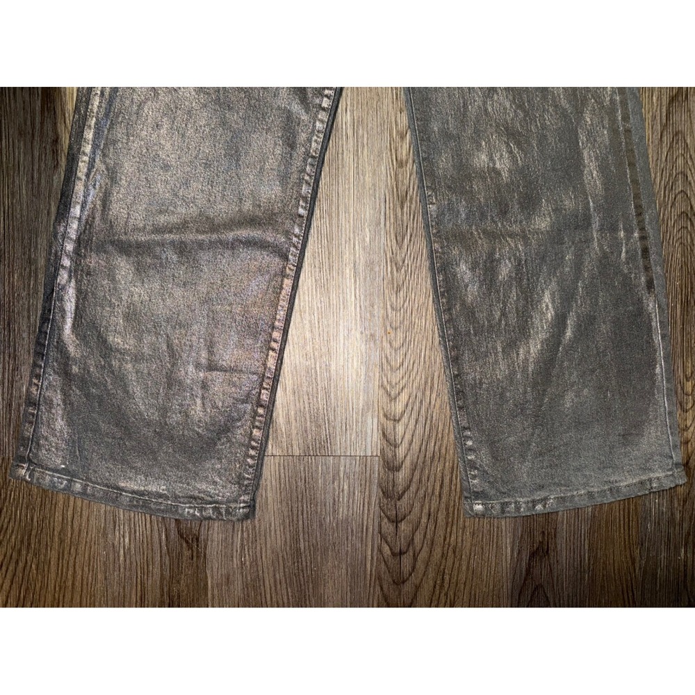 Wild Fable High Rise Baggy Wide Leg Shiny Jeans Silver Metallic Size 2/31.5 - Picture 6 of 7